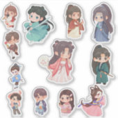 Cute Kawaii Chibi Karakter Stickers (Voorkant)