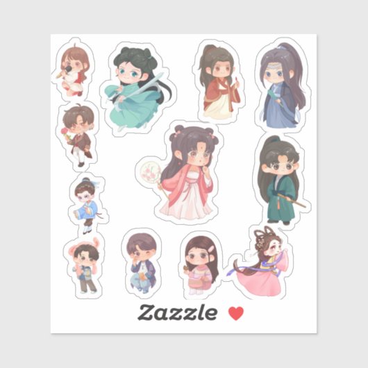 Cute Kawaii Chibi Karakter Stickers (Vel)