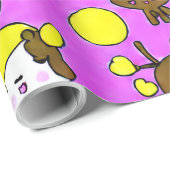 CUTE KAWAII CHIBI MOOSE PINK PAINK CADEAUPAPIER (Rol Hoek)