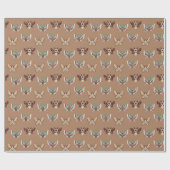 Cute Kawaii Chibi Moths on Coffee Tan Cadeaupapier (Vlak)