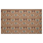 Cute Kawaii Chibi Moths on Coffee Tan Stof (Fat Quarter)
