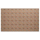 Cute Kawaii Chibi Moths on Coffee Tan Stof (Yard (91,4 cm))