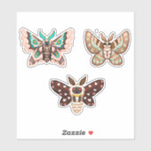 Cute Kawaii Chibi Moths Sticker (Vel)