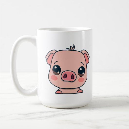 Cute Kawaii Chibi Pig Koffiemok (Links)