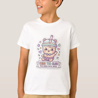 Cute Kawaii Chibi Theeclub Beer Boba Drank Kindere T-shirt