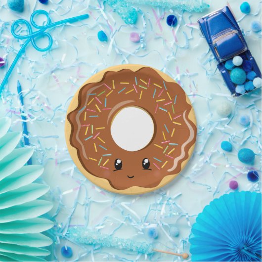 Cute Kawaii chocolade donut party bord (Feest)