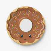 Cute Kawaii chocolade donut party bord (Voorkant)