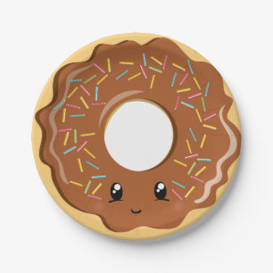 Cute Kawaii chocolade donut party bord