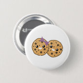 Cute Kawaii Chocolate Chip Cookie Couple Ronde Button 5,7 Cm (Voorkant /achterkant)