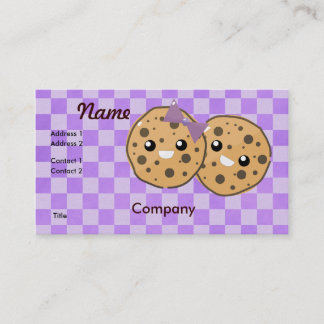 Cute Kawaii Chocolate Chip Cookie Couple Visitekaartje