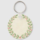 Cute Kawaii Christmas Anime Girl Keychain (Achterkant)