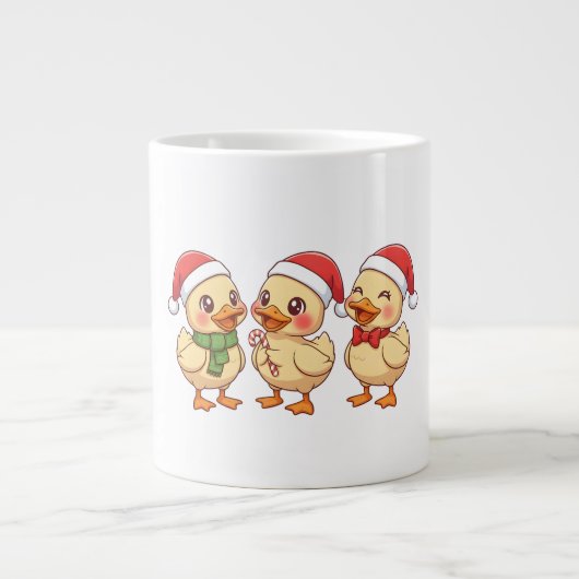 Cute Kawaii Christmas Ducks | Festive Holiday  Grote Koffiekop (Voorkant)