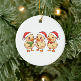 Cute Kawaii Christmas Ducks | Festive Holiday  Keramisch Ornament