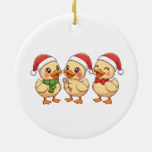 Cute Kawaii Christmas Ducks | Festive Holiday  Keramisch Ornament (Achterkant)