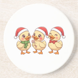 Cute Kawaii Christmas Ducks | Festive Holiday  Zandsteen Onderzetter