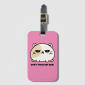 Cute Kawaii Chubby Angry Mochi Cat Bagagelabel (Voorkant (verticaal))