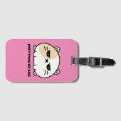 Cute Kawaii Chubby Angry Mochi Cat Bagagelabel (Voorkant (horizontaal))