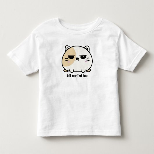 Cute Kawaii Chubby Angry Mochi Cat Kinder Shirts (Voorkant)