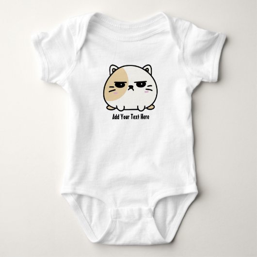 Cute Kawaii Chubby Angry Mochi Cat Romper (Voorkant)
