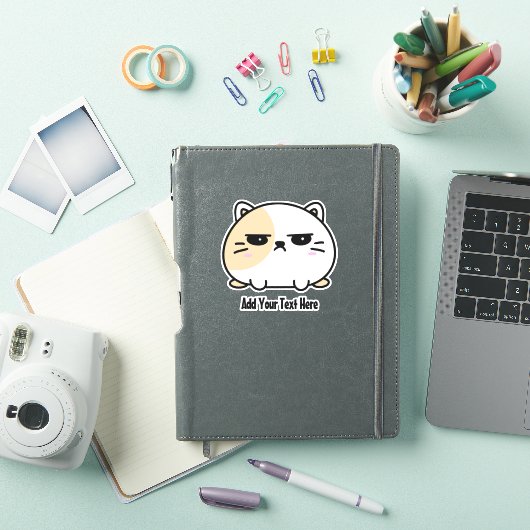 Cute Kawaii Chubby Angry Mochi Cat Sticker (iPad Cover)