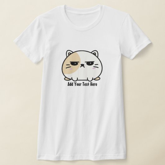 Cute Kawaii Chubby Angry Mochi Cat T-shirt (Laagn)