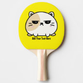 Cute Kawaii Chubby Angry Mochi Cat Tafeltennisbatje (Voorkant)