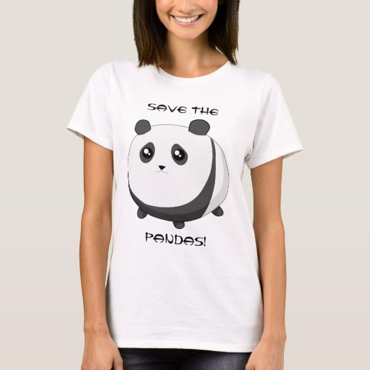 Cute Kawaii chubby panda beer T-shirt (Voorkant)