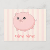 Cute Kawaii chubby roze varken Briefkaart (Voorkant)