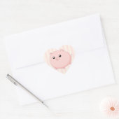 Cute Kawaii chubby roze varken Hart Sticker (Envelop)