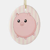Cute Kawaii chubby roze varken Keramisch Ornament (Rechts)