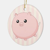 Cute Kawaii chubby roze varken Keramisch Ornament (Links)