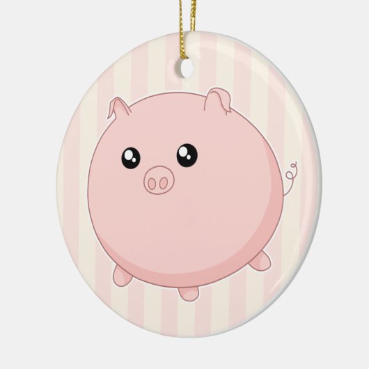 Cute Kawaii chubby roze varken Keramisch Ornament (Links)