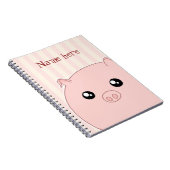 Cute Kawaii chubby roze varken Notitieboek (Rechterzijde)