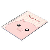 Cute Kawaii chubby roze varken Notitieboek (Linkerzijde)