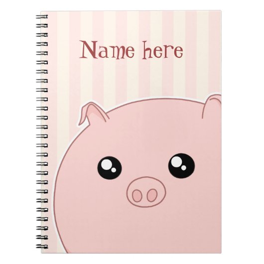Cute Kawaii chubby roze varken Notitieboek (Voorkant)