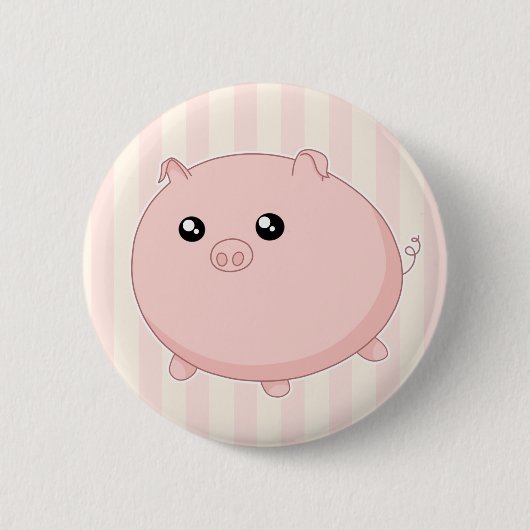 Cute Kawaii chubby roze varken Ronde Button 5,7 Cm (Voorkant)