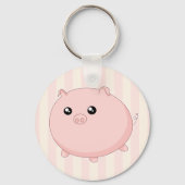 Cute Kawaii chubby roze varken Sleutelhanger (Voorkant)