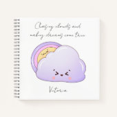 Cute Kawaii Cloud en Rainbow Notitieboek (Voorkant)