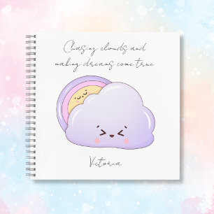 Cute Kawaii Cloud en Rainbow Notitieboek