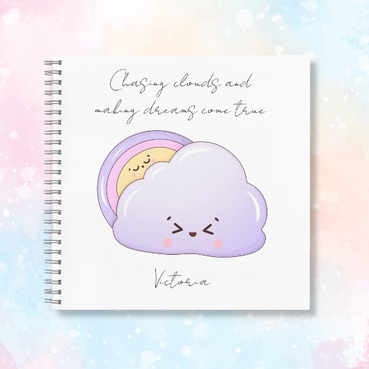 Cute Kawaii Cloud en Rainbow Notitieboek