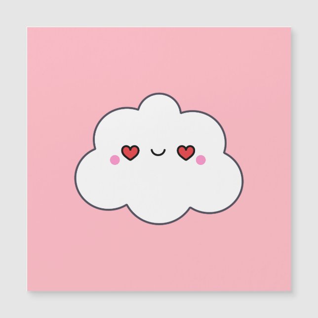 Cute Kawaii Cloud Heart Eyes Nursery Birthday Gift (Voorkant)