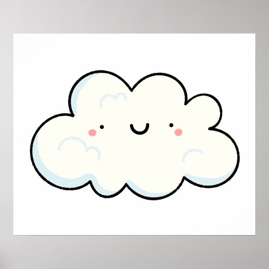 Cute Kawaii Cloud Poster (Voorkant)