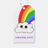 Cute Kawaii Cloud Rainbow Birthday Hartelijk dank Cadeaulabel (Voorkant)