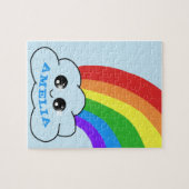 Cute Kawaii Cloud Rainbow Drawing Children's Legpuzzel (Horizontaal)