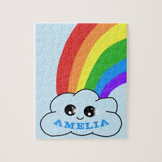 Cute Kawaii Cloud Rainbow Drawing Children's Legpuzzel (Verticaal)