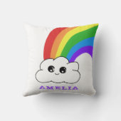 Cute Kawaii Cloud Rainbow Kind Name Kussen (Achterkant)