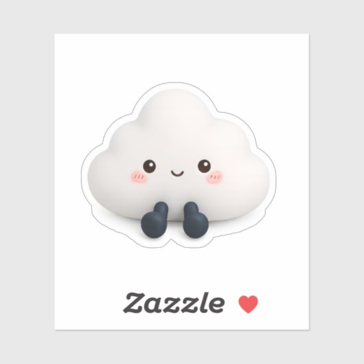 Cute Kawaii Cloud Vinyl Sticker (Vel)