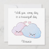 Cute Kawaii Clouds Feestdagenkaart (Voorkant)