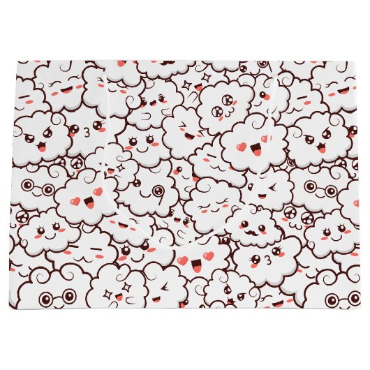 Cute Kawaii Clouds Groot Cadeauzakje (Voorkant)
