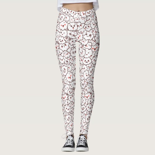 Cute Kawaii Clouds Leggings (Voorkant)